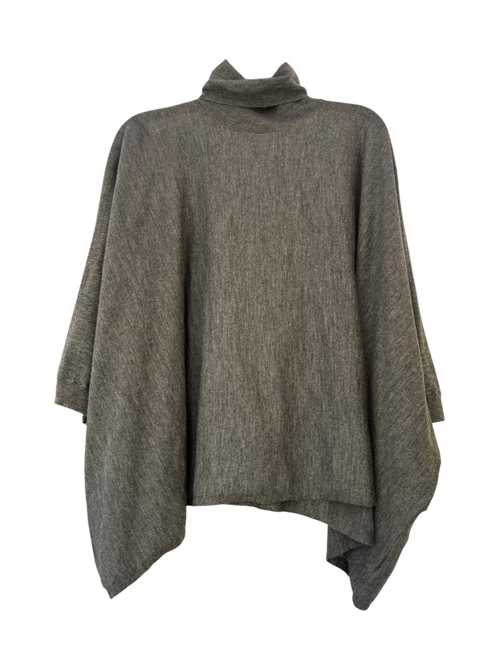 Polo Ralph Lauren Gray Extra Fine Merino Wool Turtleneck Poncho Sz M